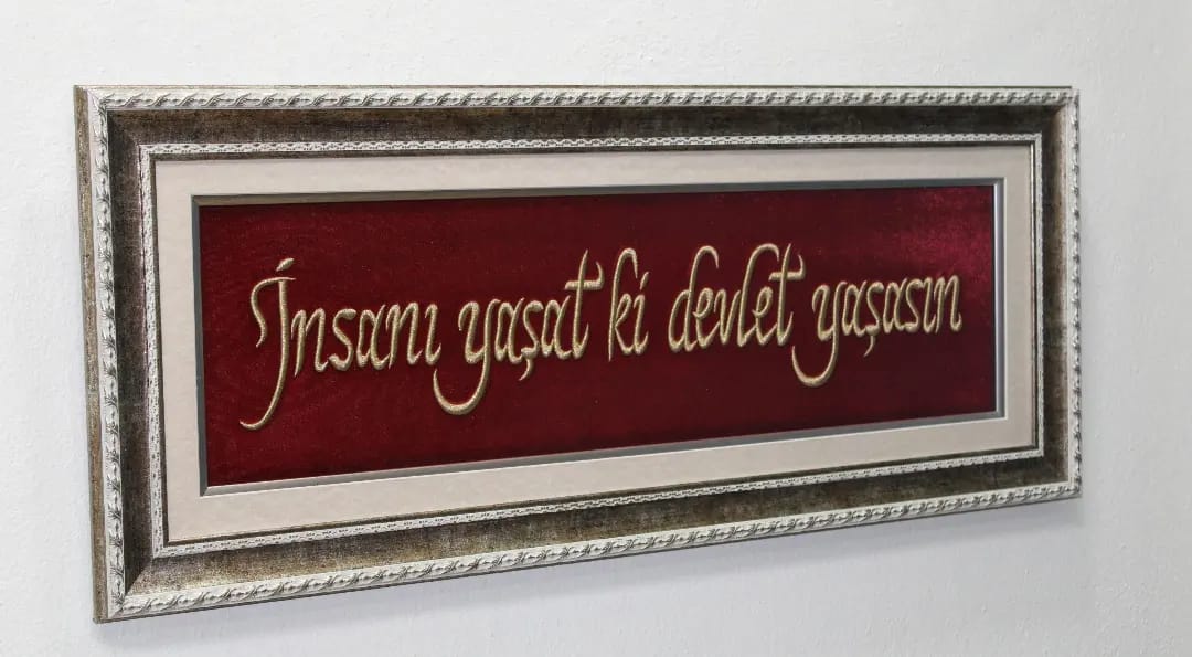 Tarihe altın harflerle kazınan Şeyh Edebali'nin Osmangaziye öğüdü Nakışlı Tablo/Ofis Tablosu/Özel Hediyelik