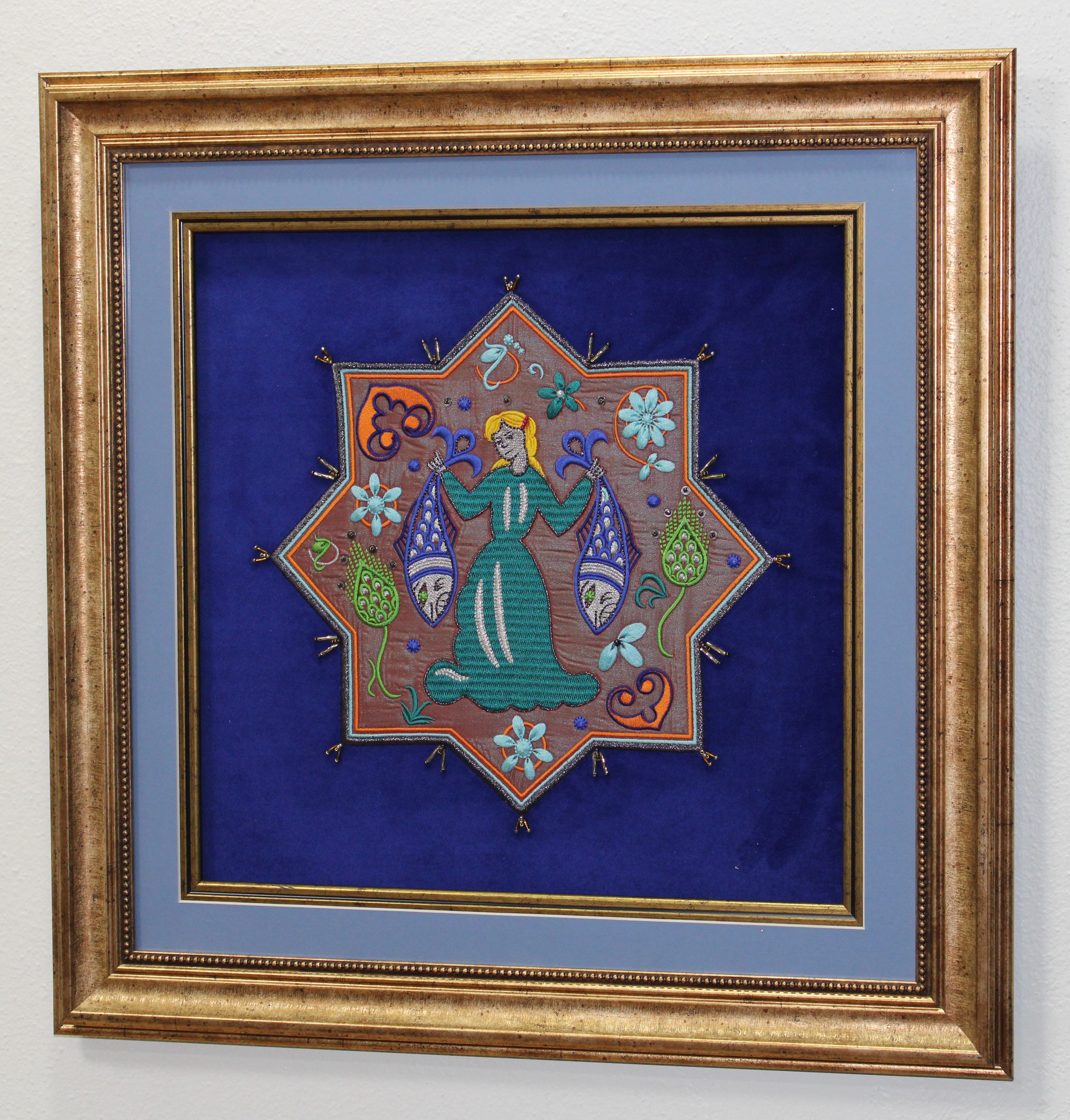 Bolluk, Bereket Simgesi ''Balıklı Kız'' Nakışlı Tablo