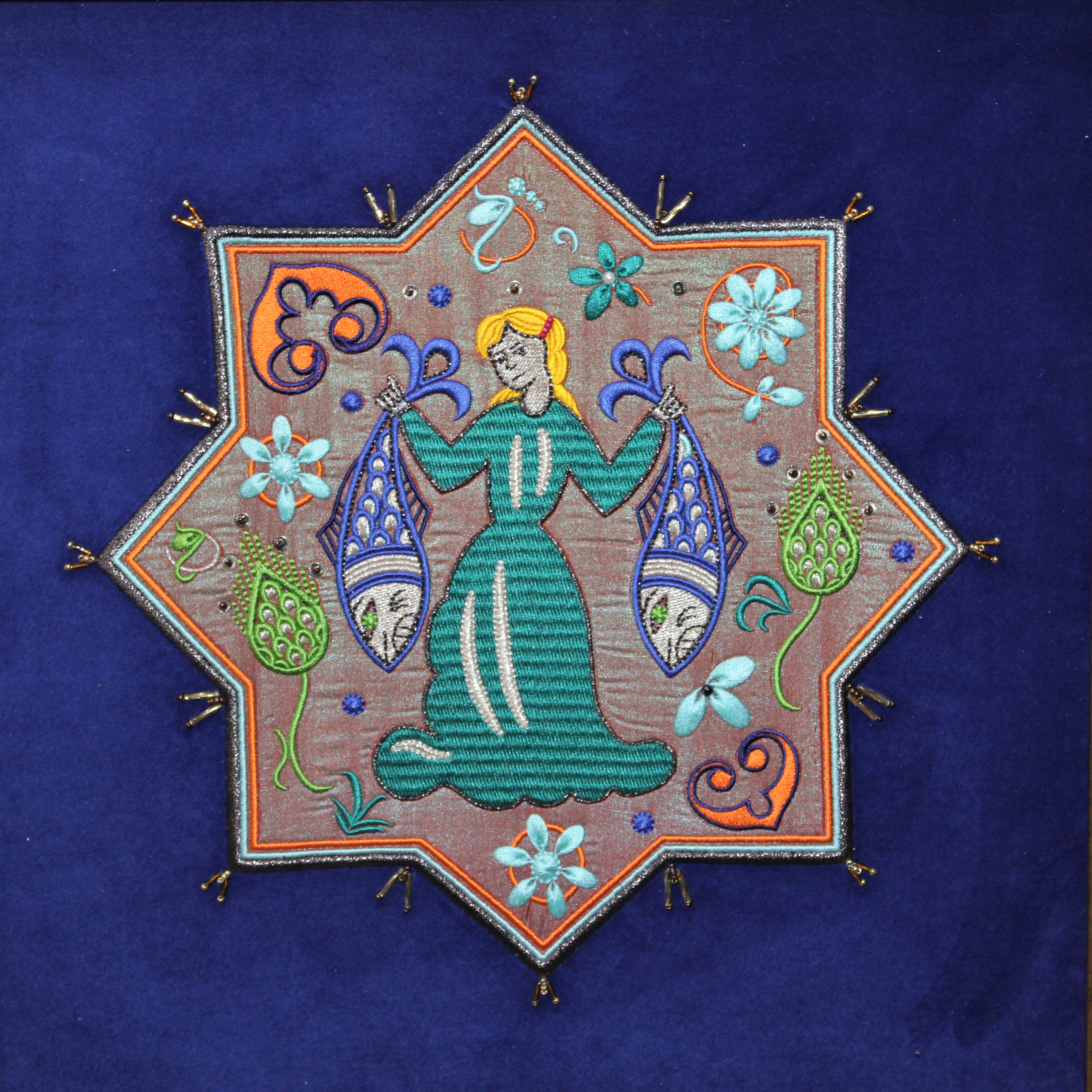 Bolluk, Bereket Simgesi ''Balıklı Kız'' Nakışlı Tablo
