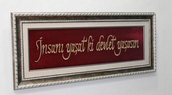 Tarihe altın harflerle kazınan Şeyh Edebali'nin Osmangaziye öğüdü Nakışlı Tablo/Ofis Tablosu/Özel Hediyelik