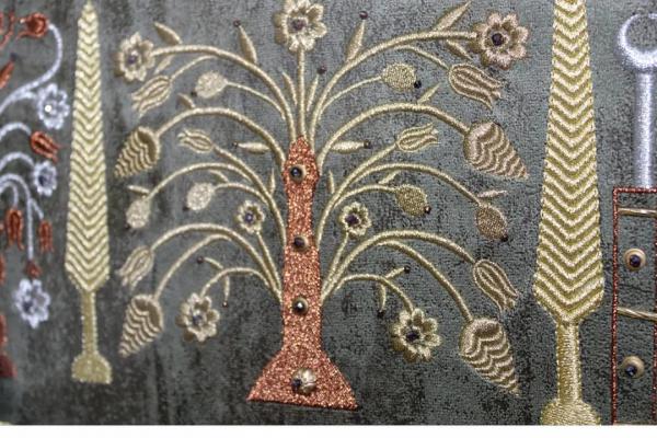 Osmanlı Dönemi Bakır motifi nakışlı tablo