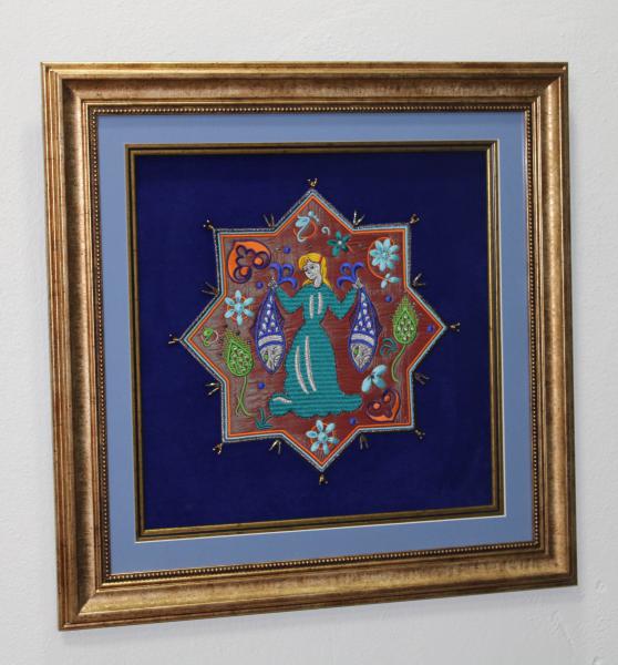 Bolluk, Bereket Simgesi ''Balıklı Kız'' Nakışlı Tablo